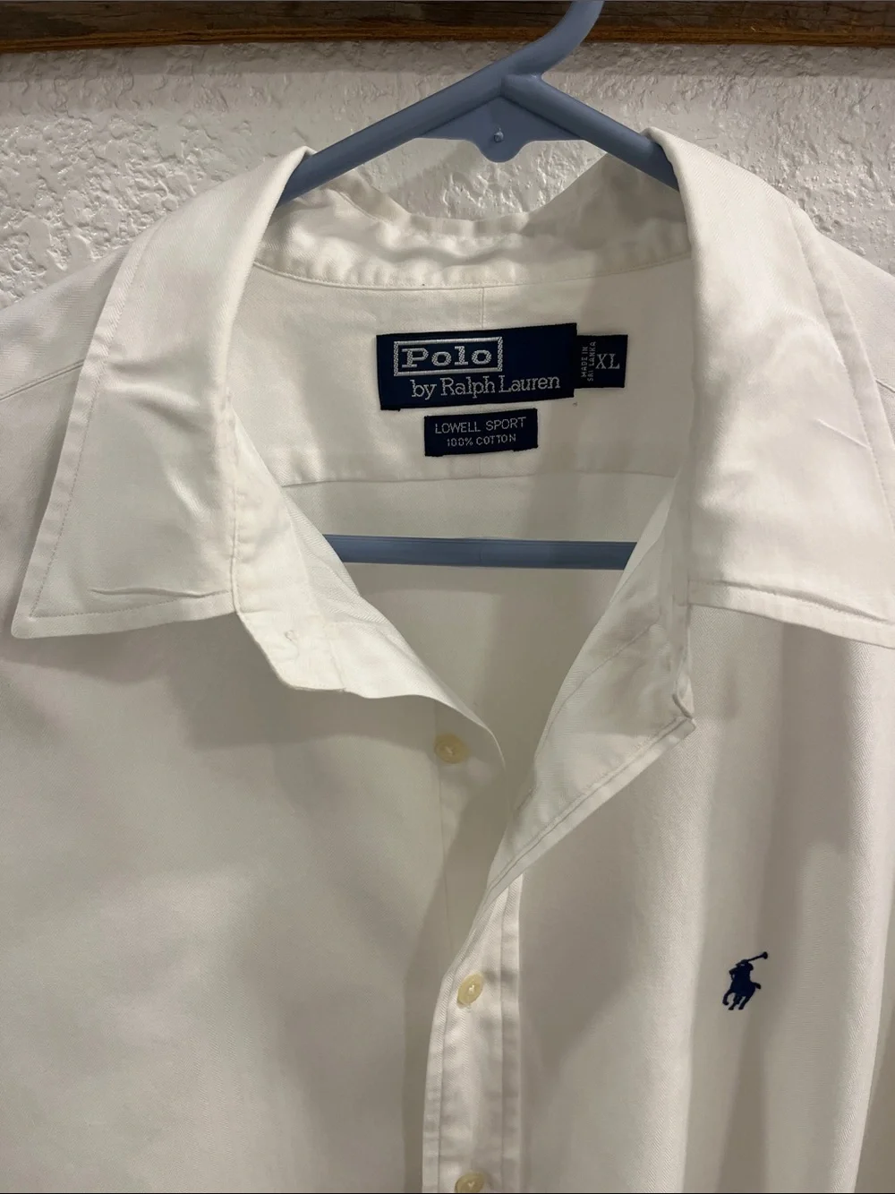 Polo by Ralph Lauren - Lowell Sport White Button-Down Dress Shirt with Navy Pony